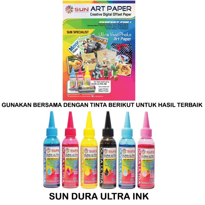 Cod Kertas Art Paper - Sun Art Paper 100, 120, 150, 210, 230, 260 Gsm Ukuran Kertas A4, F4 Termurah