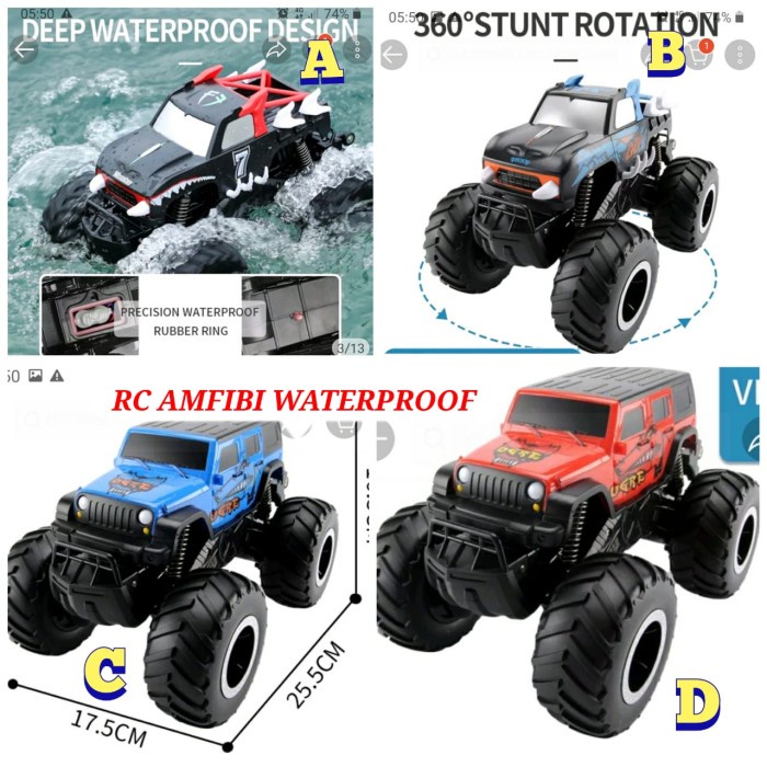 MOBIL REMOTE CONTROL OFFROAD RC 4WD ROCK CRAWLER BESAR TOKIN 1 : 12