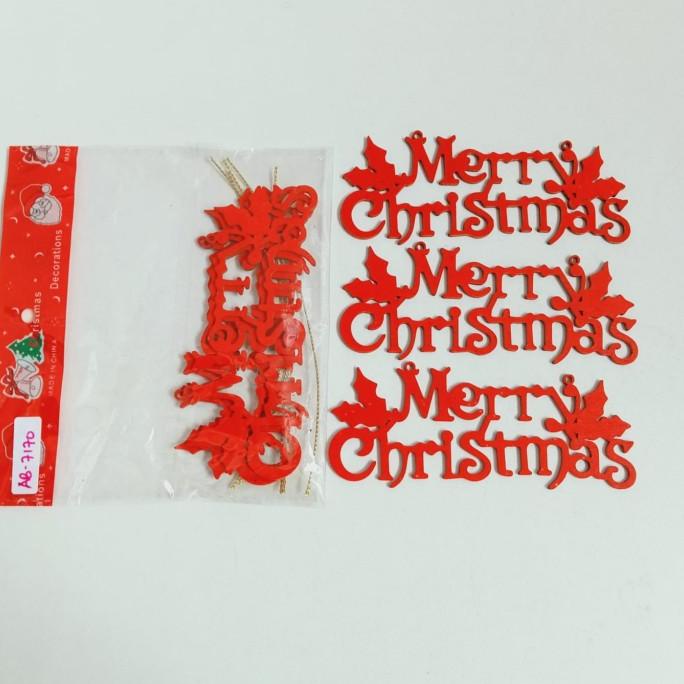 

Tulisan Merry Christmas Merah Set 3 Hiasan Kado Pohon Natal Murah Limited Edition
