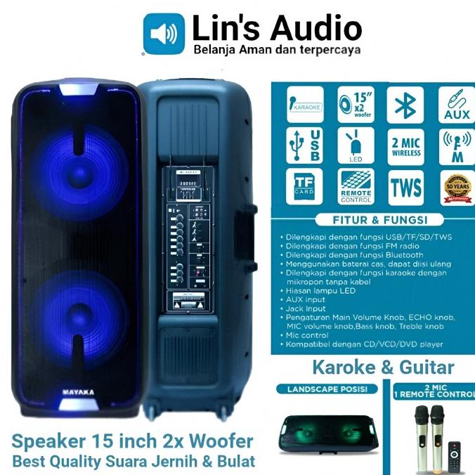 $$$$] Speaker aktif karoke gitar Mayaka SPKT-1815E AD / 15 inch duo woofer