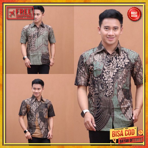Buju Keneja Pria Bstik Bapak-Bapak Atasan Cwok Keren Kemejapria Modis Kemejabatik Pendek Ksmeja Bapa