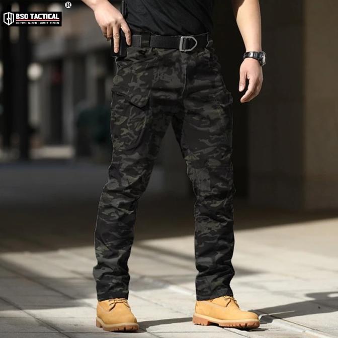 Celana Cargo TAD Style Sharksin IX7 Military Outdoor Tactical Pants - Multicam Black , XL