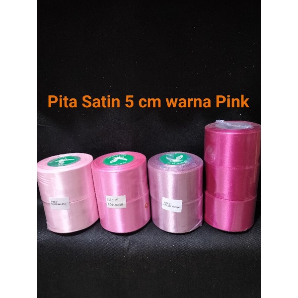 

Pita Satin 2 inchi Per Roll 25 Yard / Pita Satin 5 cm Murah - Pink