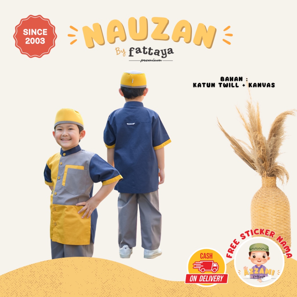 EXCLUSIVE ANAK ANAK Fattaya Premium Koko Anak Nauzan - Baju Muslim Laki-laki Busana Putra Islami