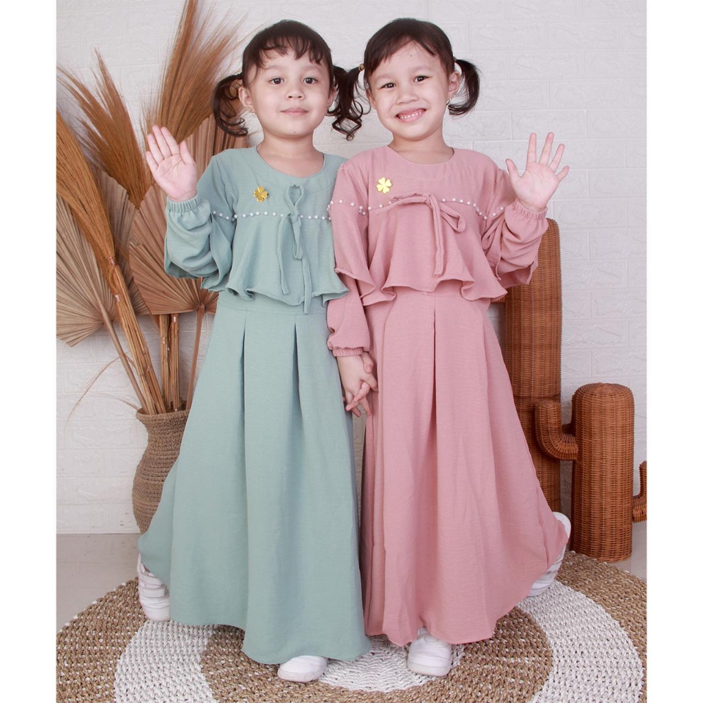 Gamis Anak Umur 9 10 Tahun 12 Perempuan 5 6 7 8 3 4 Setelan Ghamis Termurah Plus Kerudung Syari Set 