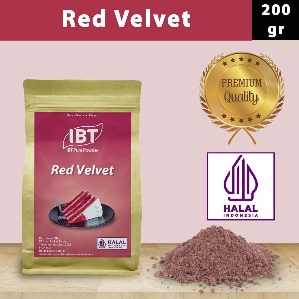 

Pure Red Veet Powder Essence Murni Bubuk Makanan Kue 200 Gr