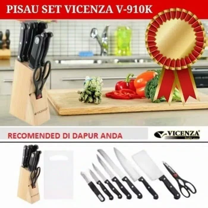 [ Vicenza ] Pisau Set Vicenza V910 - 10 Set - Hitam