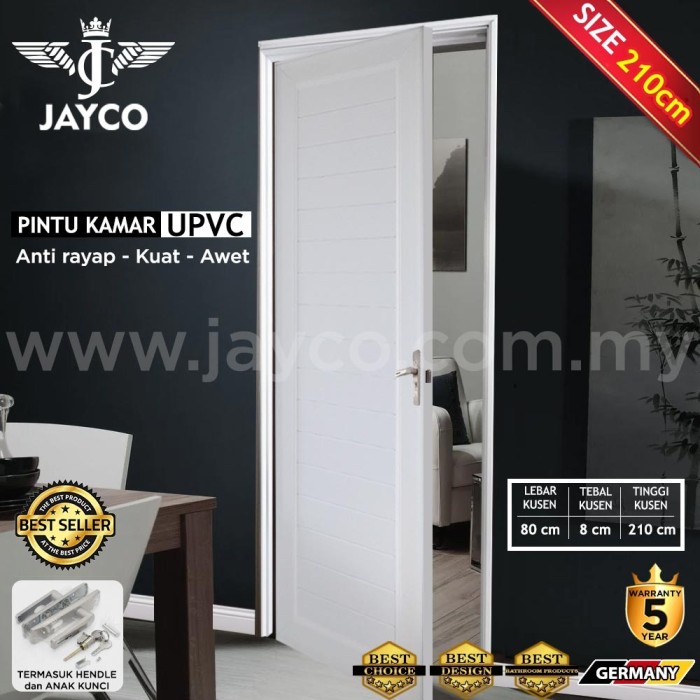 JAYCO PINTU UPVC FULL PANEL PINTU KAMAR PUTIH 80 X 210 CM