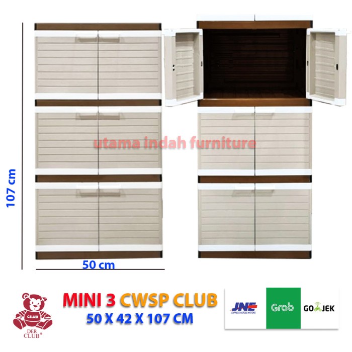 LEMARI PAKAIAN / LEMARI PLASTIK / MINI CLUB 3 SUSUN