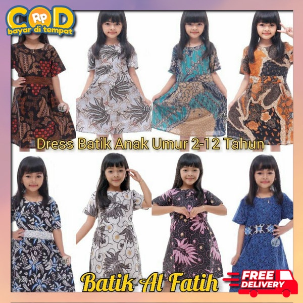 Drss Ana Perempuan Modern Batik Keds Gaun Pesta Bj Kondangan Ghaun Drass Kids Etnik Dres Kid Bocah K