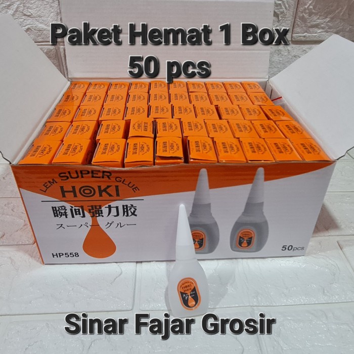 

Paket Hemat 1 Box ( 50 Pcs ) Lem Tetes Dextone / Lem G Original / Hoki