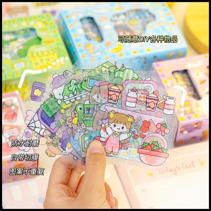 

HOT DEAL STICKER BOX ROLL MOMO STIKER WATERPROOF DIY LUCU SCRAPBOOK !!!!!