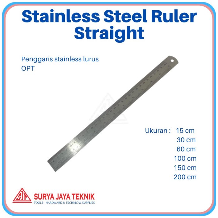 

Promo Penggaris Besi / Stainless Steel Ruler Opt 100Cm, 150Cm, 200Cm