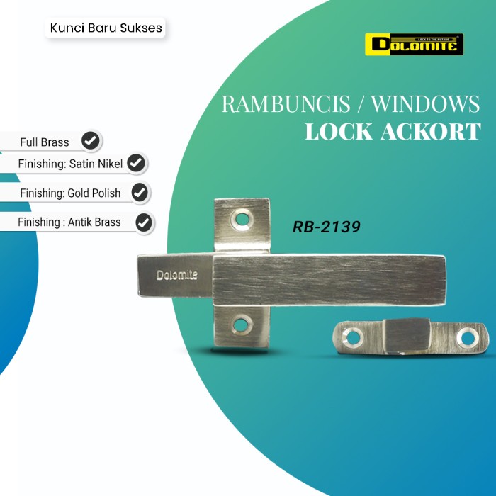 Terbaru Rambucis Kunci Slot Jendela Dolomite Minimalis Promo