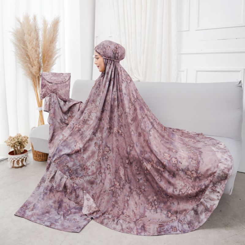 BAHAN PREMIUM / JUMBO-Mukena Bahan Rayon Bali Motif Tiedye MOOANA (ORIGINAL) Mukena Jumbo Travelling