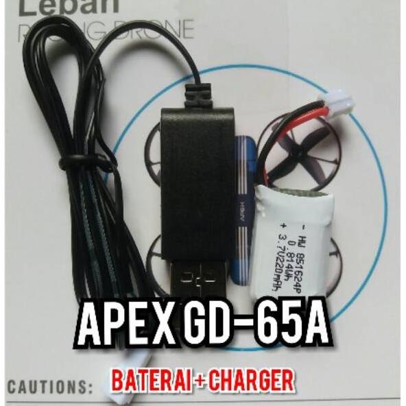 Charger + Baterai Mini Drone Apex Gd65A Murah