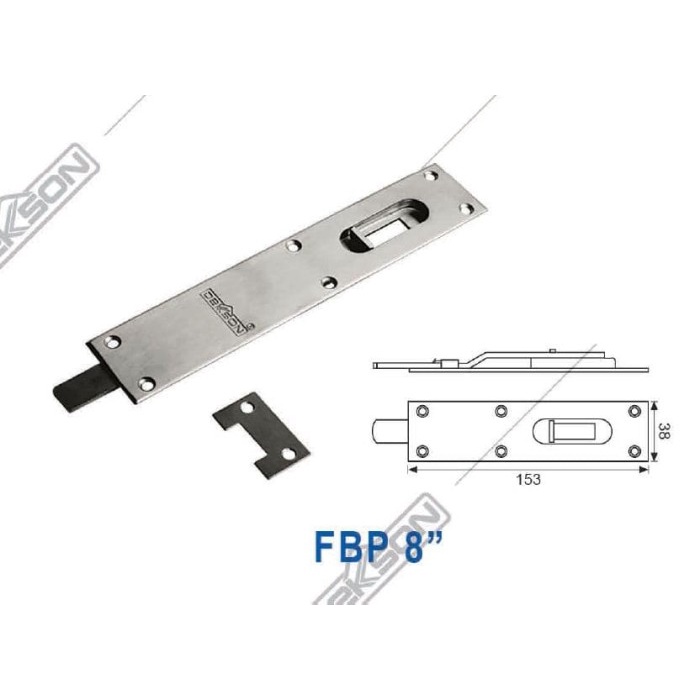 Flush Plate Fbp 8" Sss Grendel Slot Tanam Pintu Lipat 8"