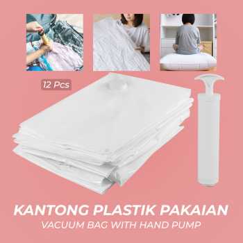 Kantong Plastik Pakaian Vacuum Compression Bag 12 PCS WH021