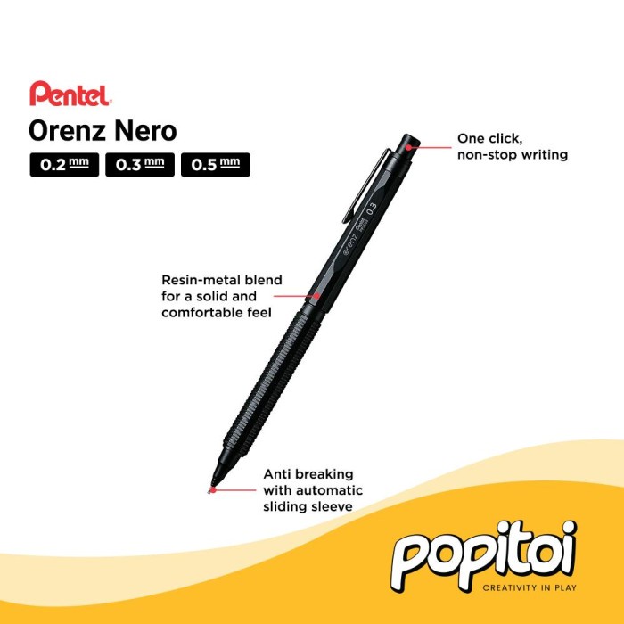 

Pentel Orenz Nero Mechanical Pencil 0.2 0.3 0.5 Mm