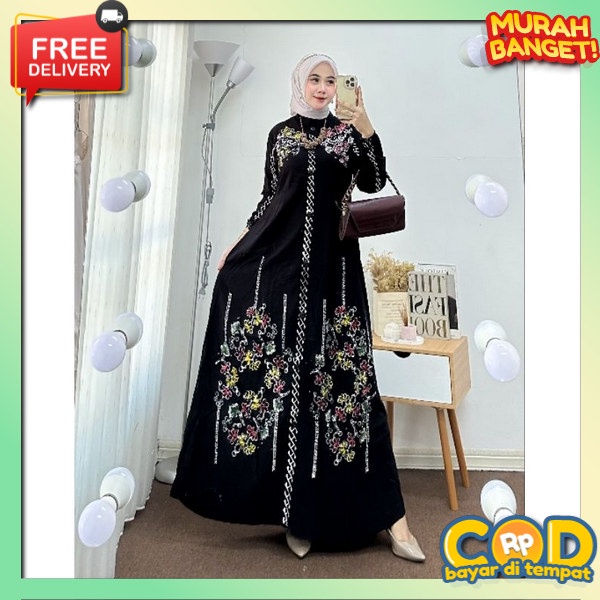 Bahan Tebal Dres Gamis Pakaiaan Gammis Fashion Kekinian Juba Ibuibu Branded Dreas Trendy Dress Gamis