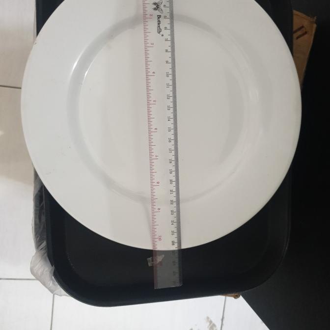 6 Lusin Grosir Piring Makan Keramik 10.5 Inch Rim Putih Polos Baleriieroom