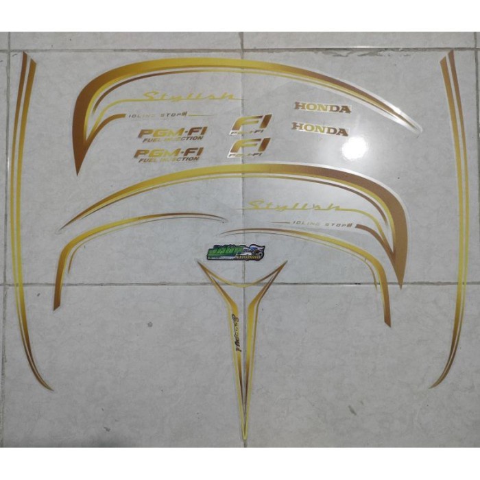 Promo Striping Sticker Scoopy Fi Ori Stylish Transparan Simple Gold Edition