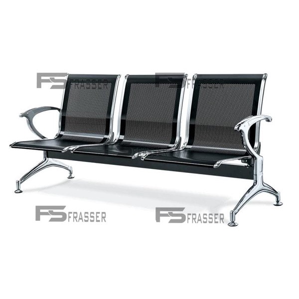 Kursi Bandara Kursi tunggu 3 Seat Tempat Duduk Hitam