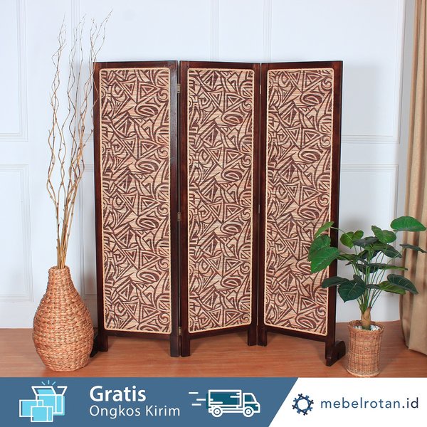 Penyekat ruangan kayu - partisi - sketsel minimalis