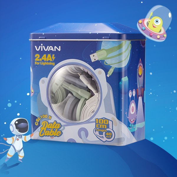 Kabel Data Vivan Csl100 For Iphone Cable Data (1 Toples Ini 40 Pcs)