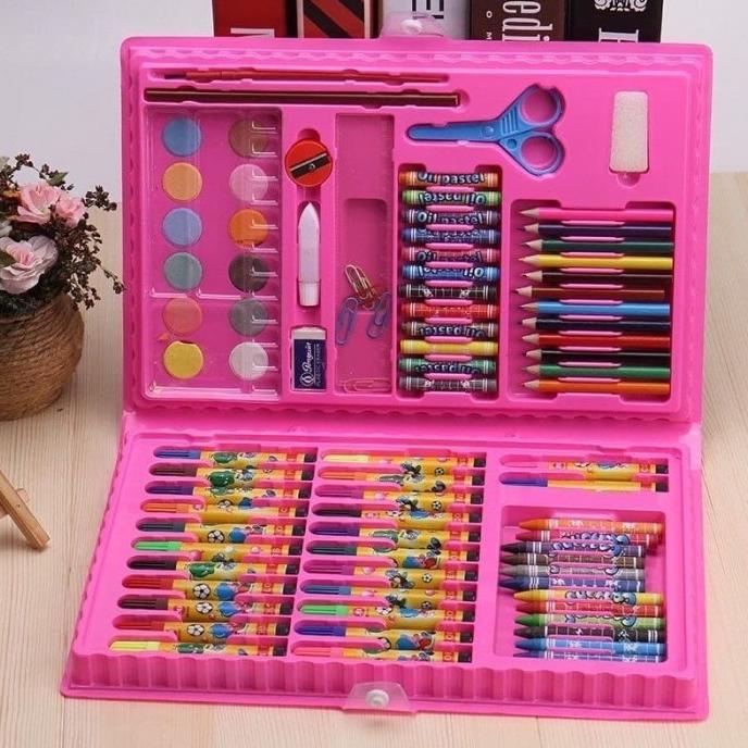 

buo COLOURING SET 86 IN 1 CRAYON KARAKTER CAT AIR PENSIL STATIONARY WARNA