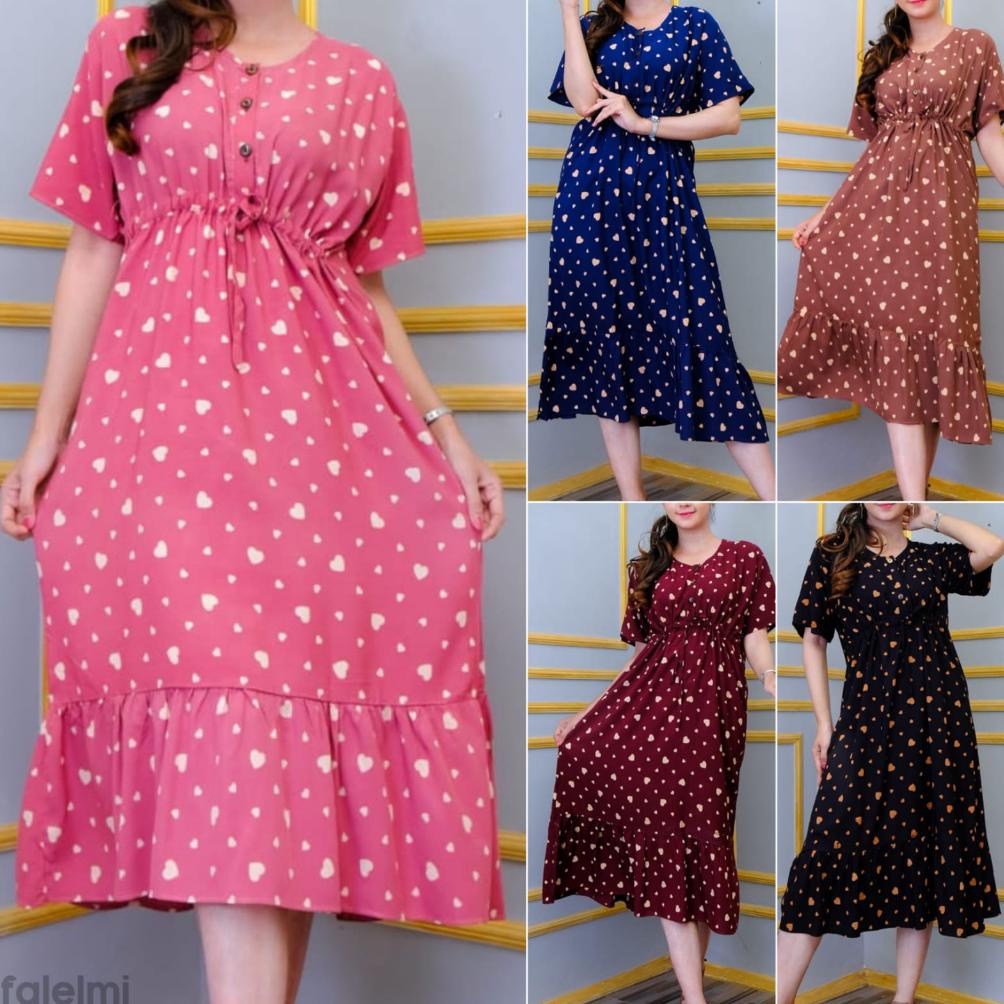 Big Sale Baju Daster Dress Busui Kekinian Murah Wanita Andin Kimono Ruffle Kekinian Rayon Premium Se