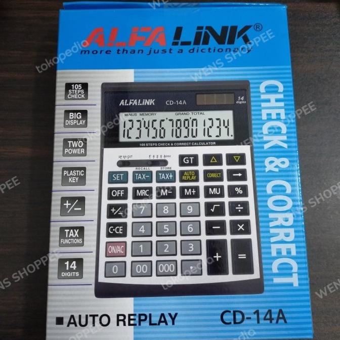 

ALFALINK Kalkulator Meja Check Correct / Calculator CD-14A