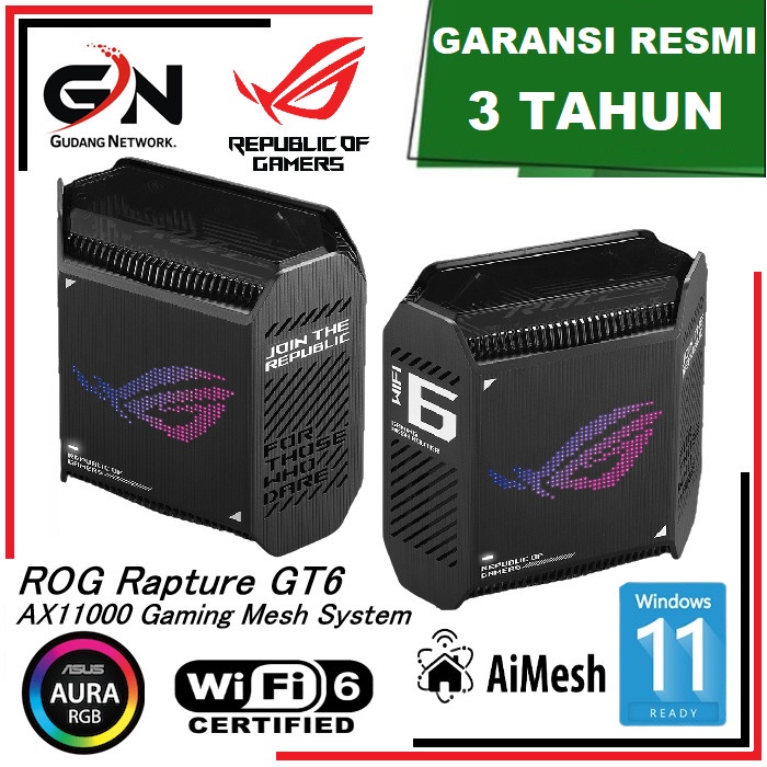 ASUS ROG Rapture GT6 Gaming Mesh System / Router Gaming Asus ROG GT 6