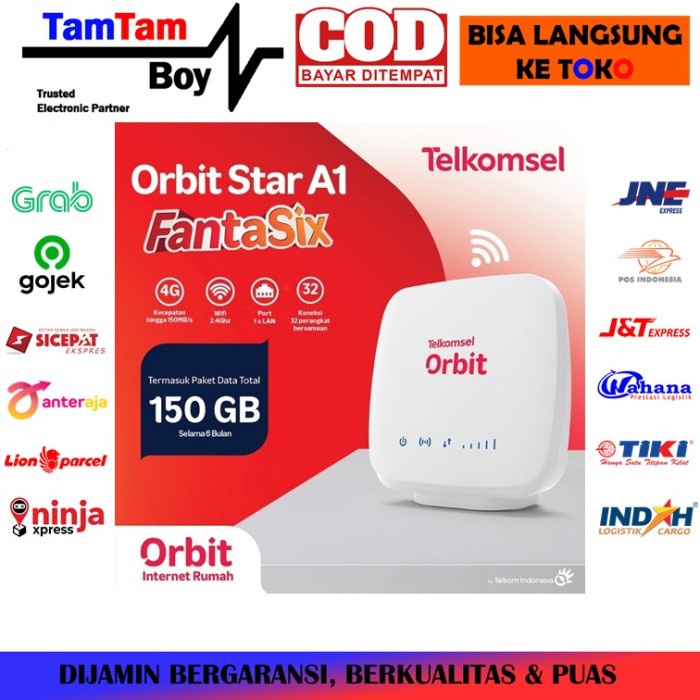 Router Wifi SIM Card 4G LTE Advan Orbit Star A1 Telkomsel Gratis Kuota