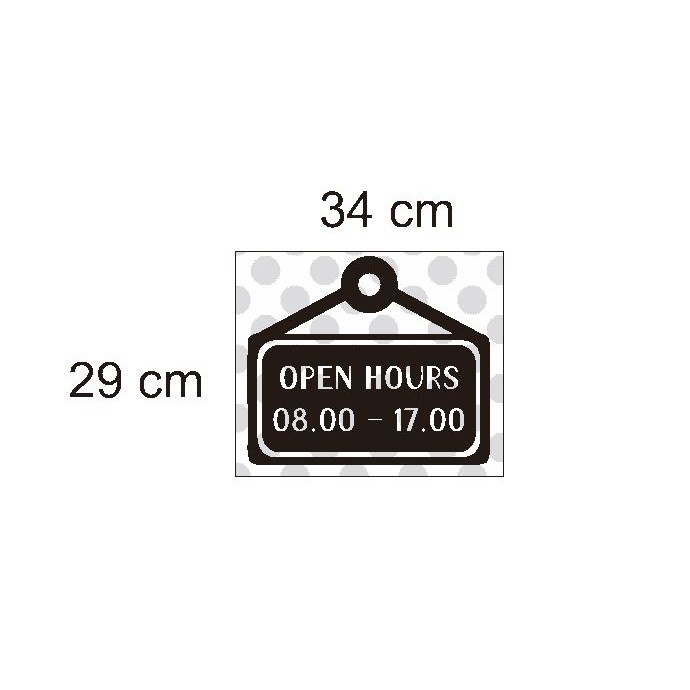 Stiker Custom O Hours Jam Buka Tutup Toko Warnet Cafe Sign Stier