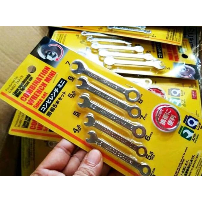 Kunci Ring Pas Mini Hex 45mm - 8mm Set 5pcs Mini Wrench Hex Daiso
