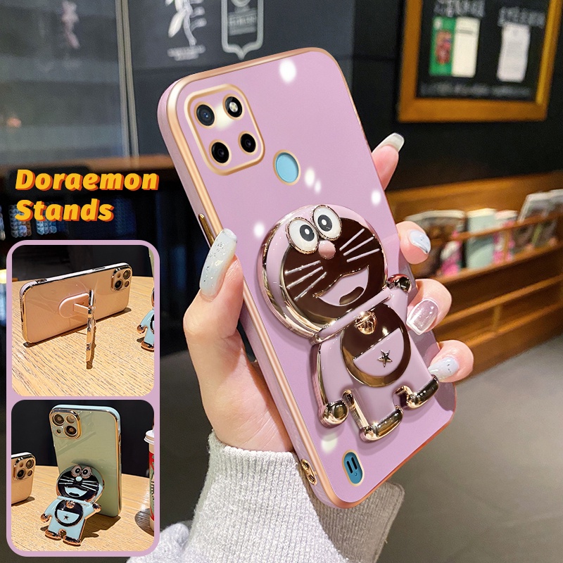 Case Ponsel untuk Realme C21 C21Y C25Y C20 C20A C11 2011 Narzo 50i Case HP pola Doraemon Desain baru