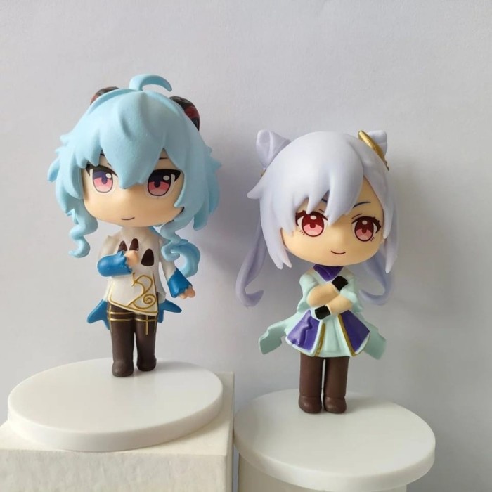 Action Figure Set Genshin Impac Keqing Qiqi Ganyu Xiao Topper Cake