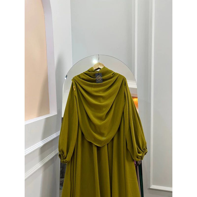 GAMIS CRINKLE SET HIJAB KEKINIAN VIRAL TERBARU-Zaitun