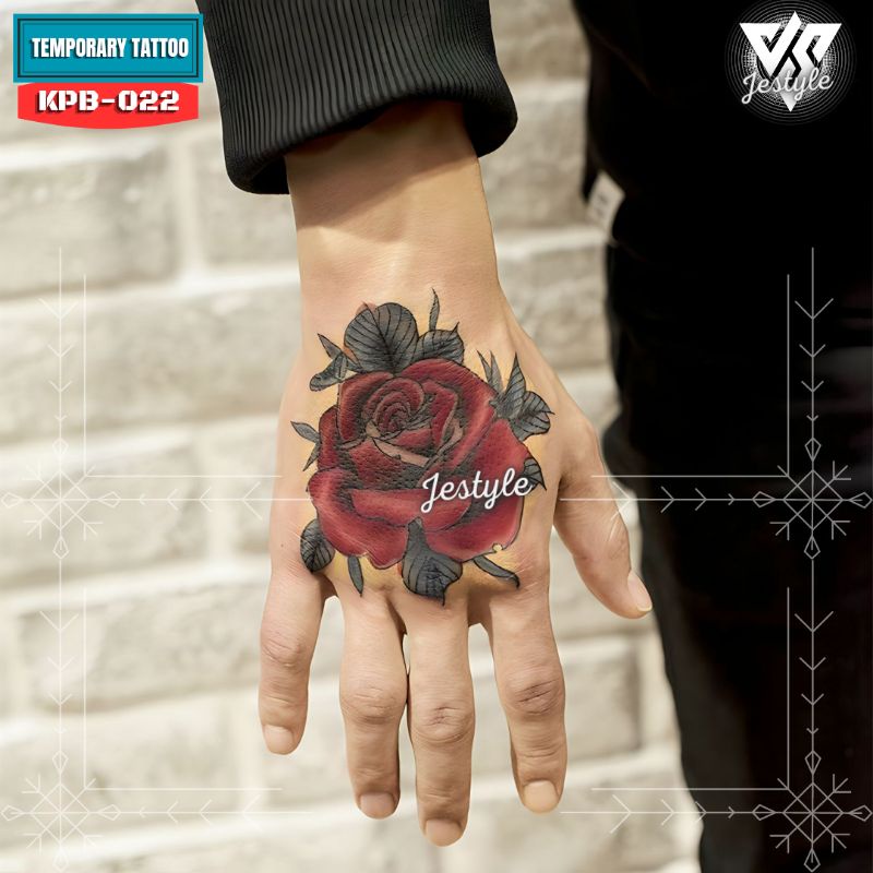 [KPB-022] Tato Temporer Temporary Tattoo Bunga Mawar merah