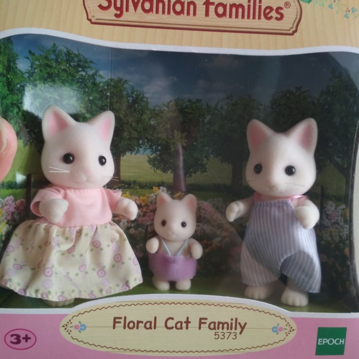 sylvanian floral cat family 3pc