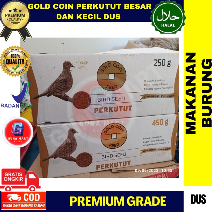 >>>>>] Makanan Pakan Harian Burung Gold Coin Perkutut Besar Dan Kecil Dus