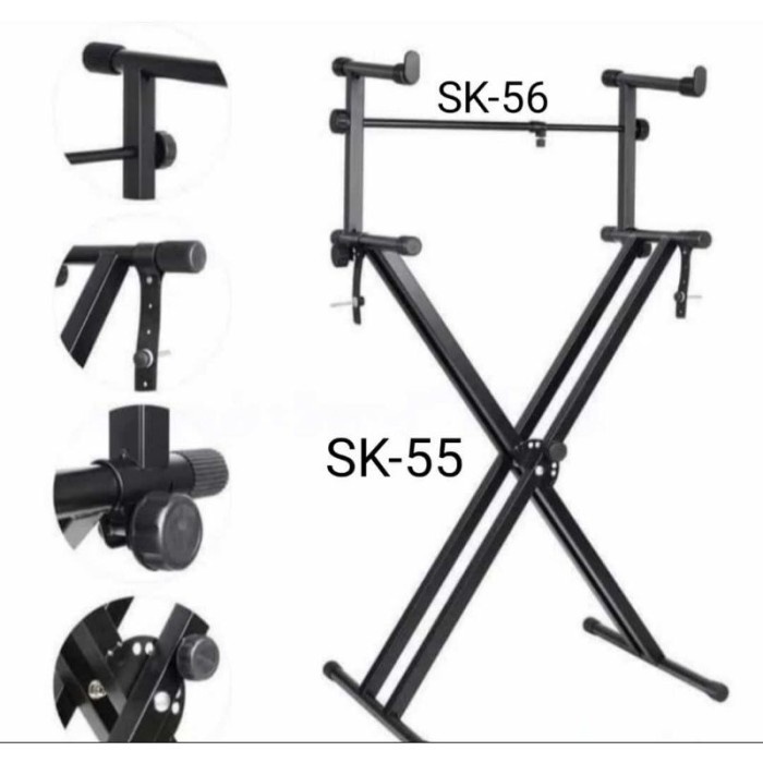 stand keyboard paladin double sk 55 + extention stand sk 56 lisaajah1516