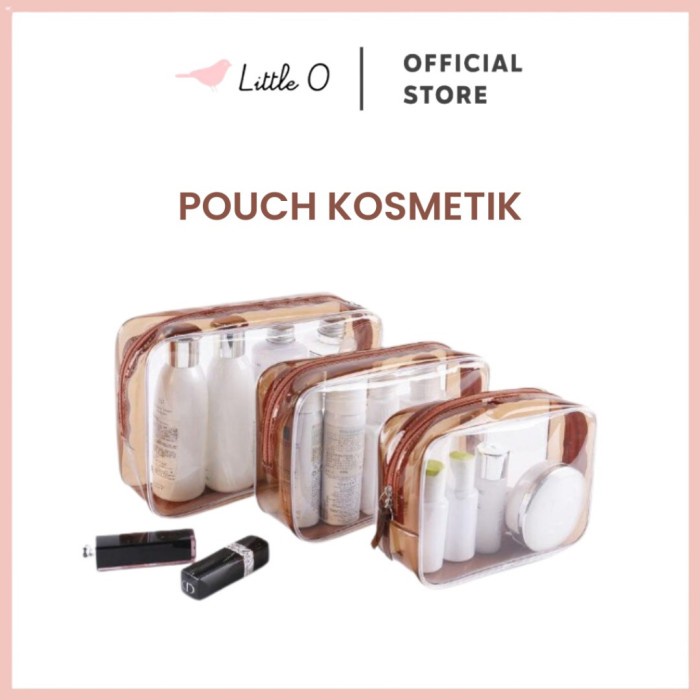 HANA Tas Kosmetik Transparant Pouch Travel Make Up Tas Waterproof 100% ORIGINAL