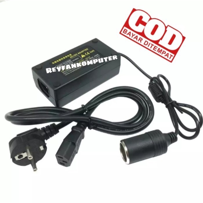 kode07 [ BISA COD ] Adaptor AC KE DC Pompa Ban Mobil 10 Amper Adaptor Vacum