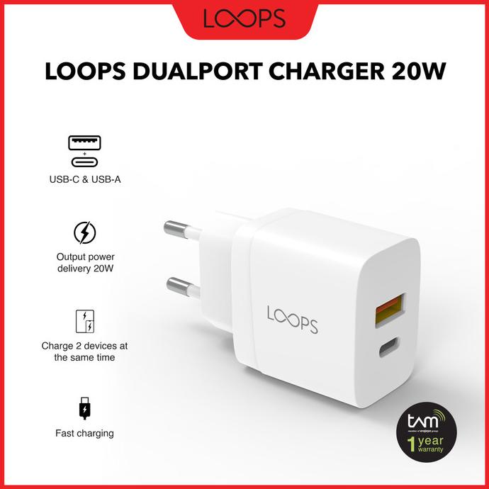 Loops Dual Port Charger 20W