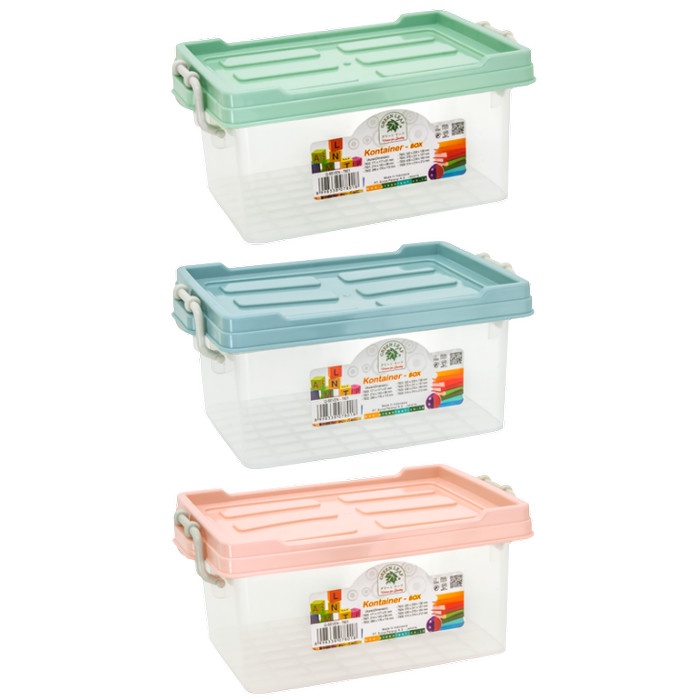 Container Box Q-SEVEN 1.7 LTR 7801 Green Leaf Kotak Penyimpanan
