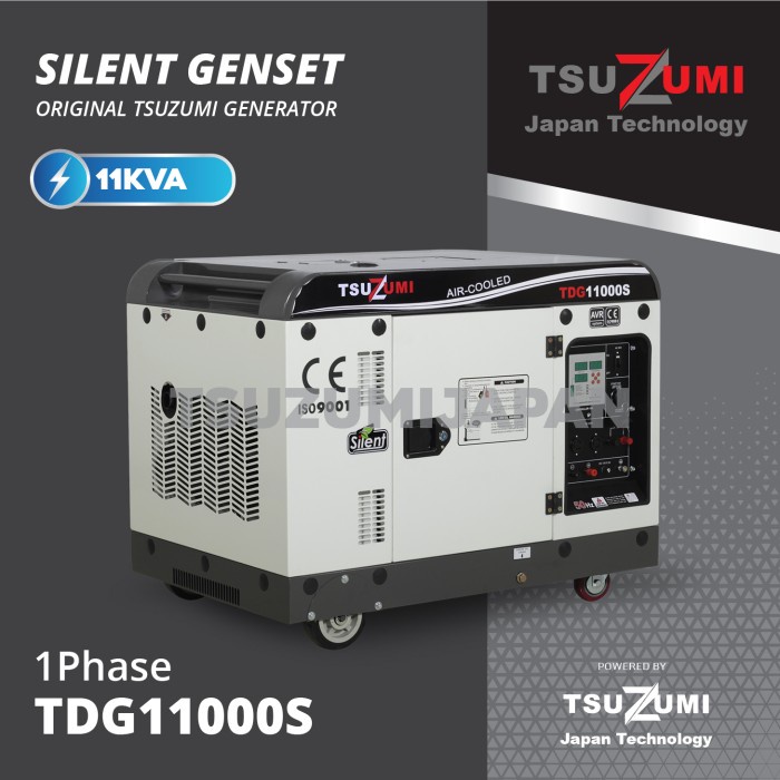 GENSET SILENT 10 KVA 1 PHASE TDG 11000S TSUZUMI