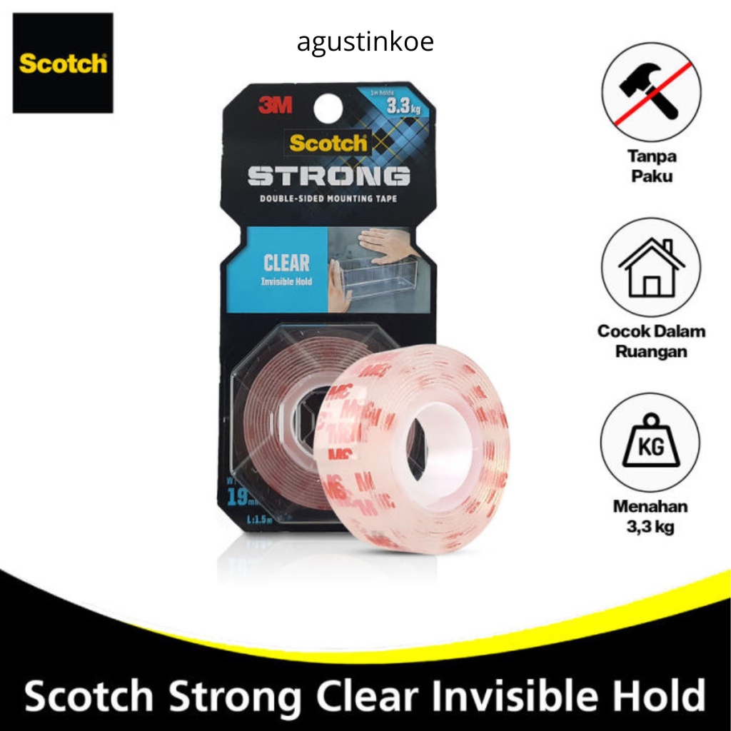 Double tape 3m scotch 410-s19 clear / Double Tape 3M Original USA Super Kuat