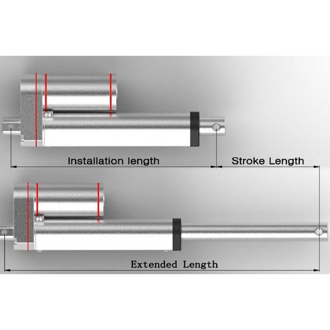 300Mm Linear Motor Dc 12V 12Mm/S 100Kg Linear/ Tubular Actuator